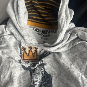 Genuine Kids Gray Hoodie with Crown Design